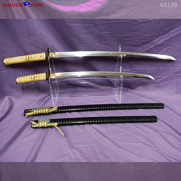 A5139 Pair of antique Daisho Katana & Wakizashi w/ NBTHK Hozon certificates