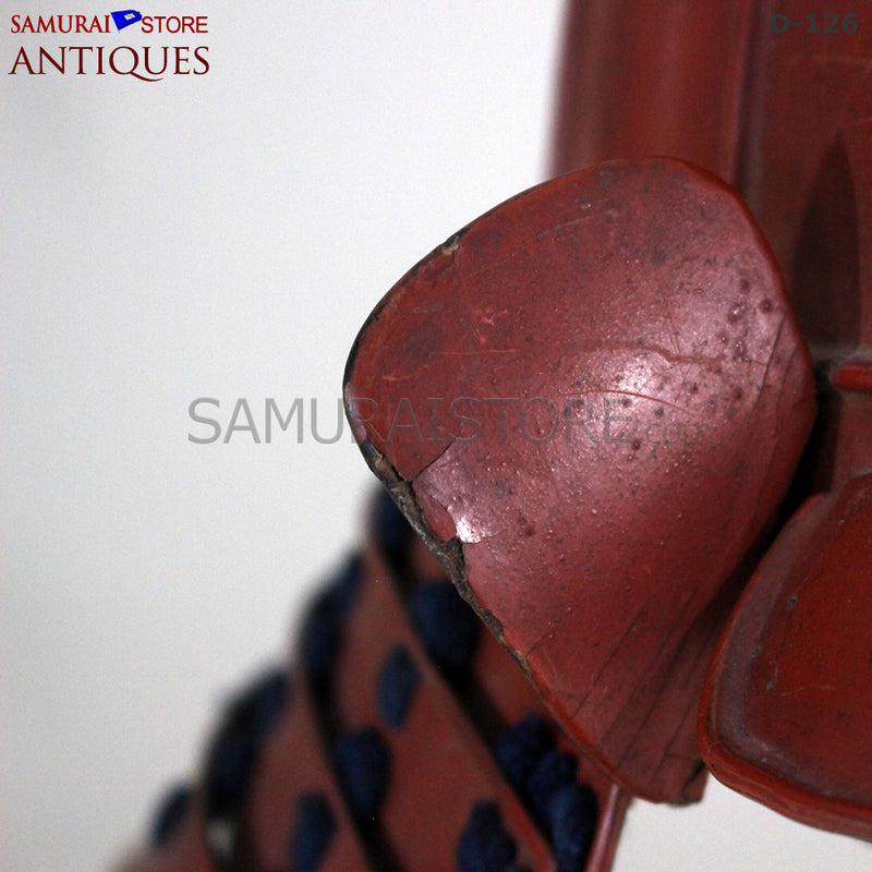 D126 Vermilion Red Antique Samurai Armor Edo period w/ certificate