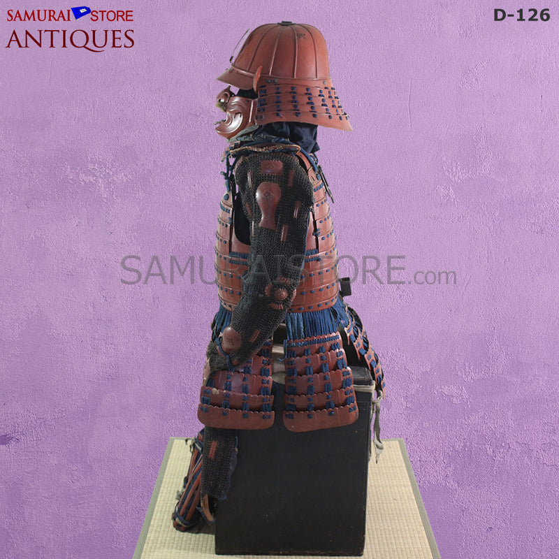 D126 Vermilion Red Antique Samurai Armor Edo period w/ certificate