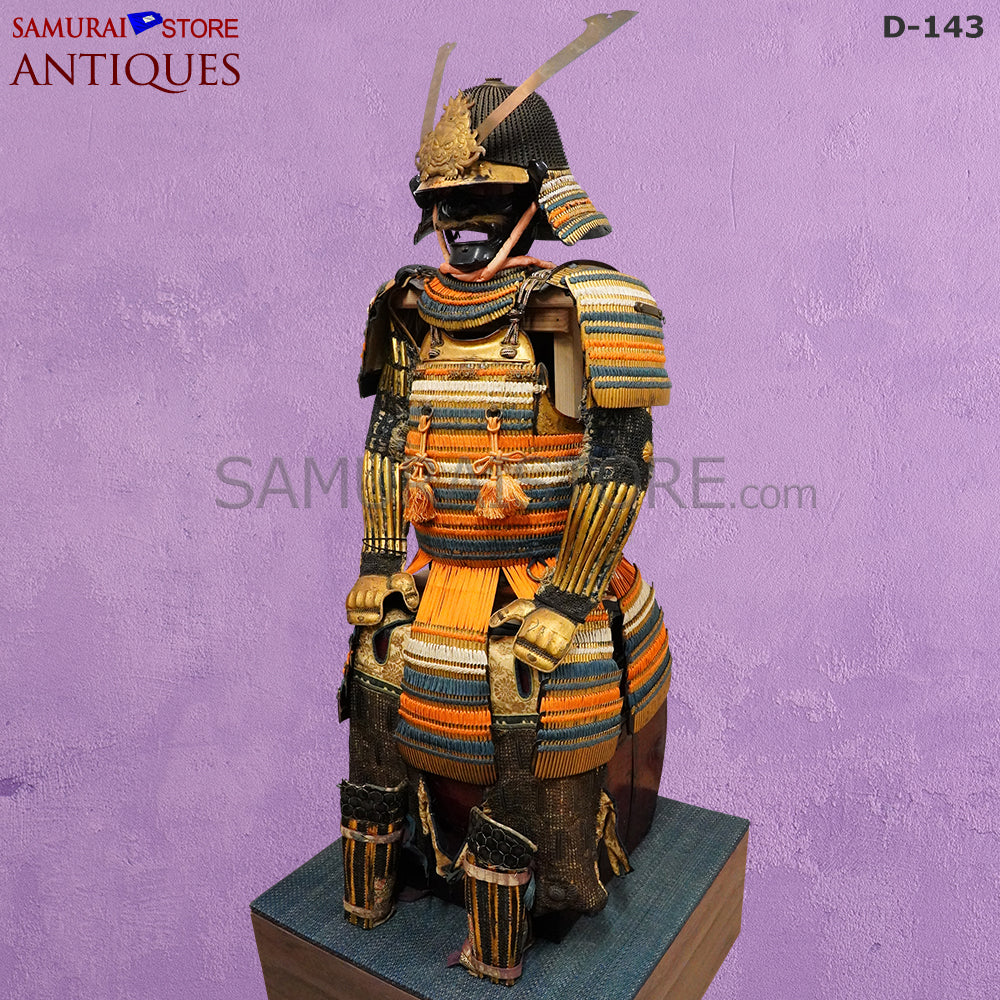D143 Antique suit of Honkozane gold armor w/ Certificate | SAMURAI