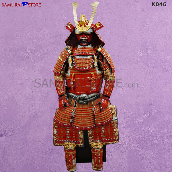 (Ready-To-Ship) K046 Dragon Crest Red Samurai Armor