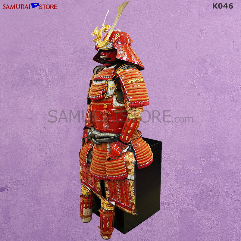 (Ready-To-Ship) K046 Dragon Crest Red Samurai Armor