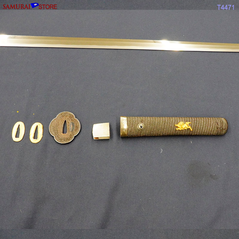 T4471 Antique Katana Sword SHIGETAKA w/ Gold hilt ornament- NBTHK 
