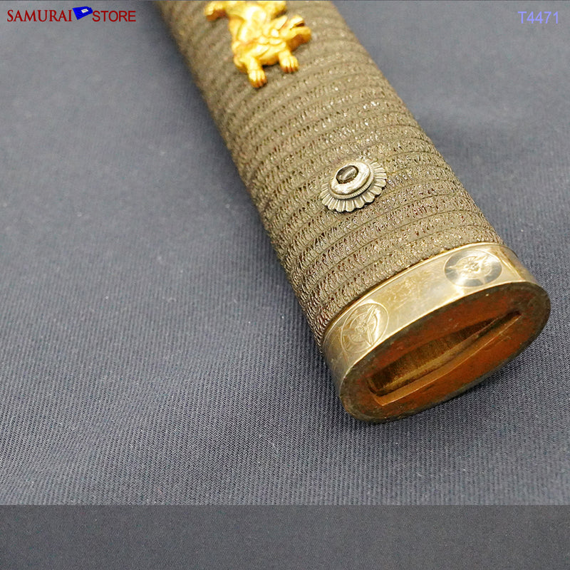 T4471 Antique Katana Sword SHIGETAKA w/ Gold hilt ornament- NBTHK certificated