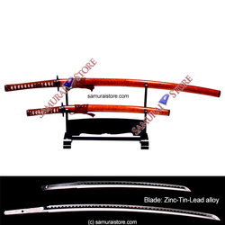 A Pair of Display Replica Sword GOLD BROWN - SAMURAI STORE