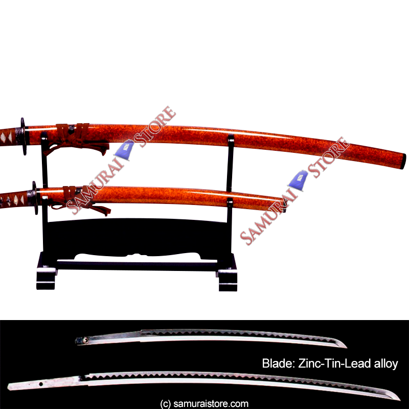 A Pair of Display Replica Sword GOLD BROWN - SAMURAI STORE
