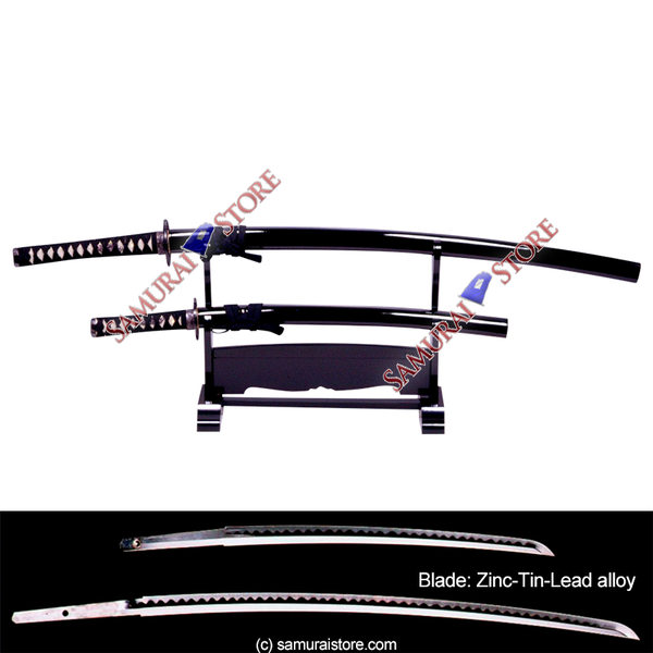 A Pair of Display Replica Sword Glossy BLACK - SAMURAI STORE
