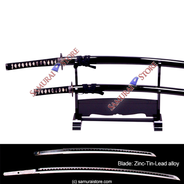 A Pair of Display Replica Sword Glossy BLACK - SAMURAI STORE