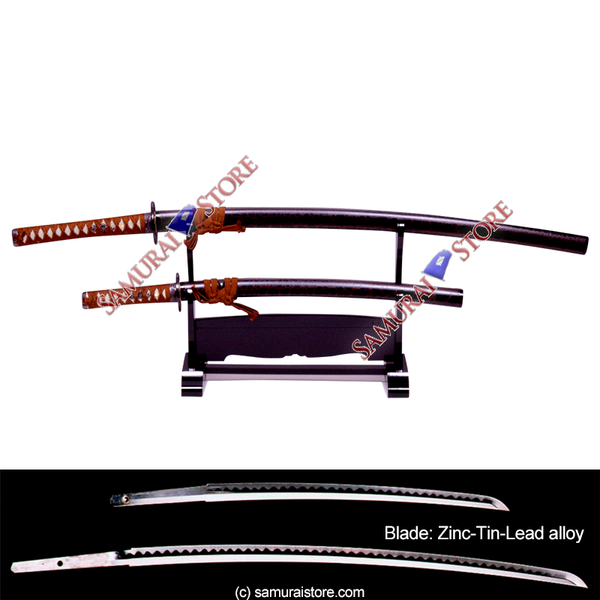 A Pair of Display Replica Sword Pine-Skin BLACK - SAMURAI STORE