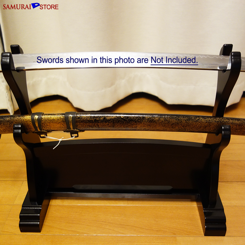Sword Stand DELUXE - Horizontal Double Hook PRE-ASSEMBLED - SAMURAI STORE