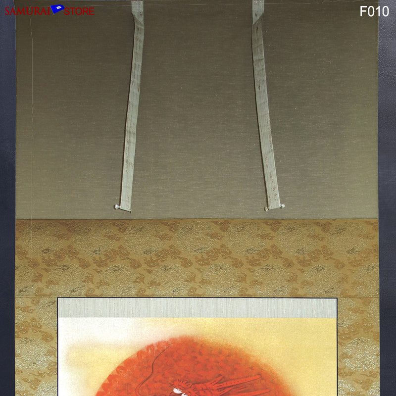 Hanging Scroll Painting Dragon in Red - Kakejiku F010 - SAMURAI STORE