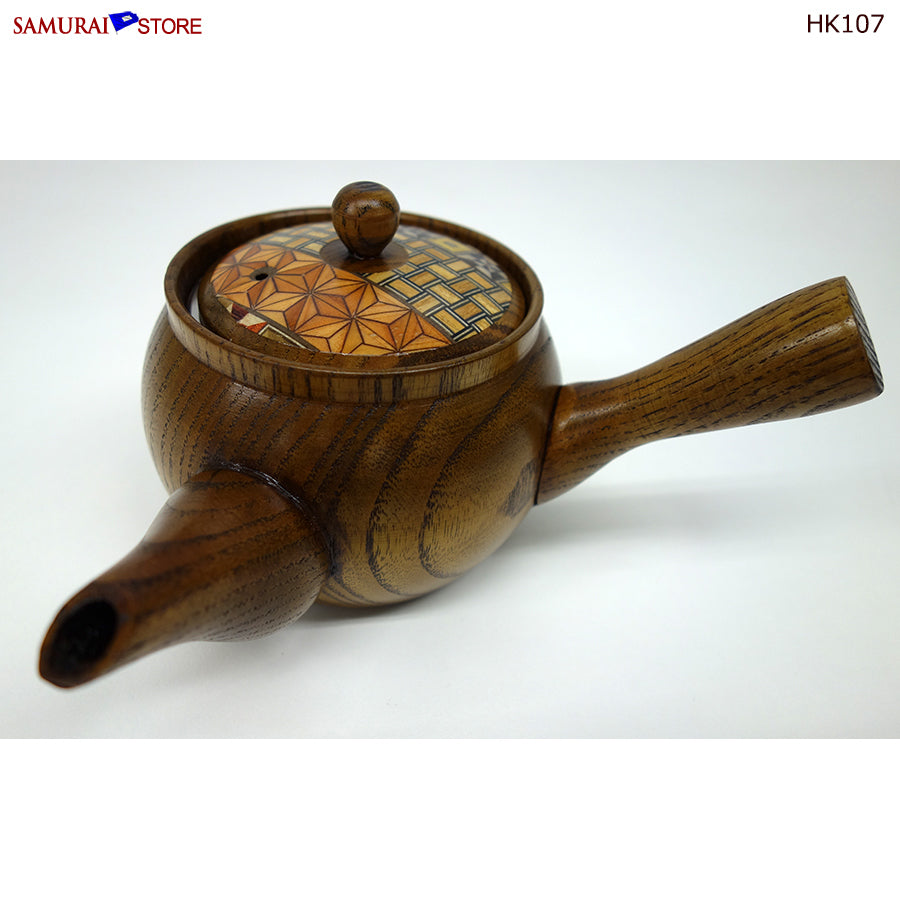 Yosegi Marquetry Wooden Teapot (HK107) | SAMURAI STORE