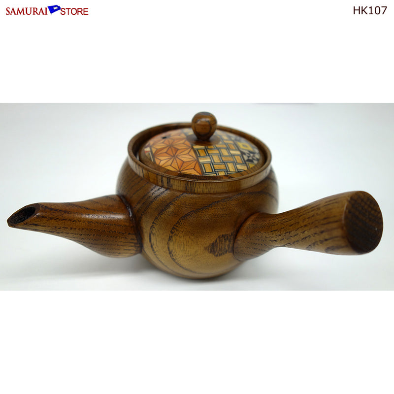Yosegi Marquetry Wooden Teapot (HK107) - SAMURAI STORE