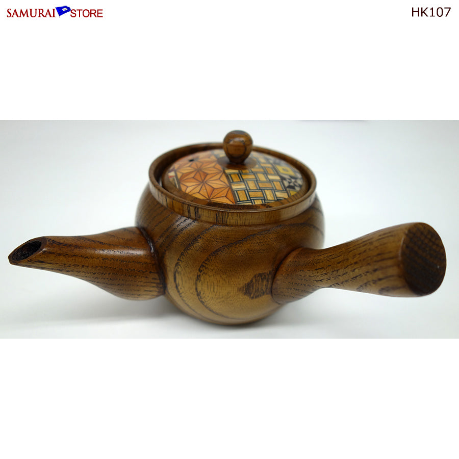 Yosegi Marquetry Wooden Teapot (HK107) | SAMURAI STORE