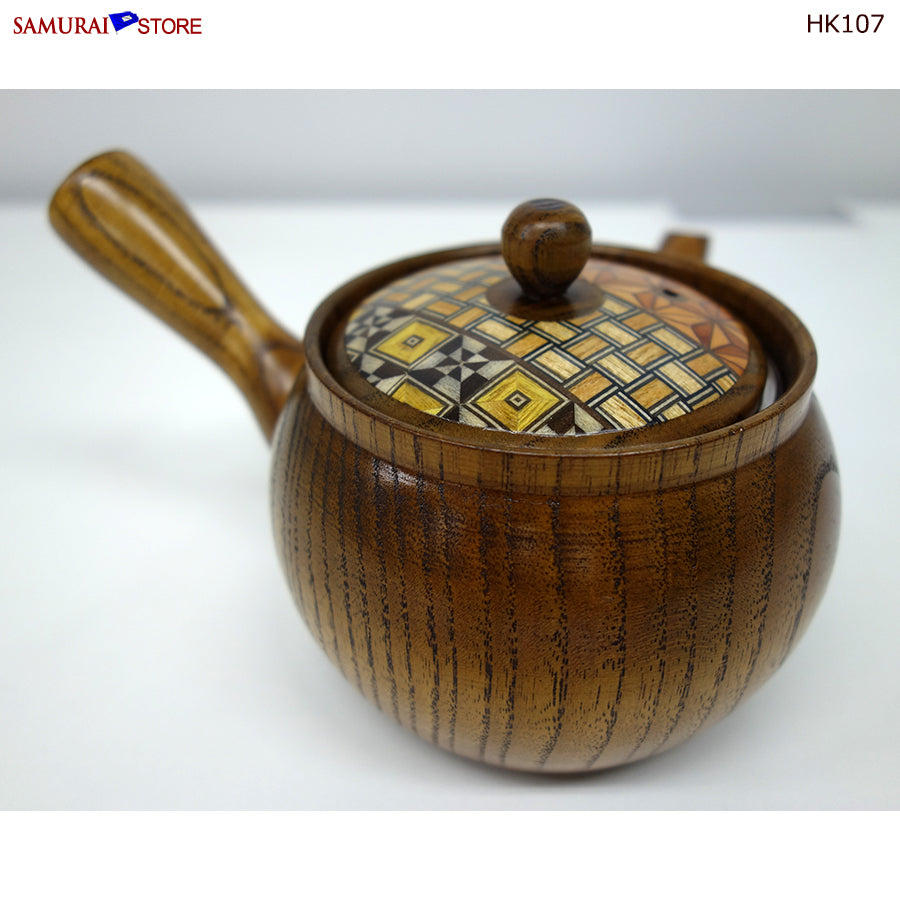 Yosegi Marquetry Wooden Teapot (HK107) | SAMURAI STORE
