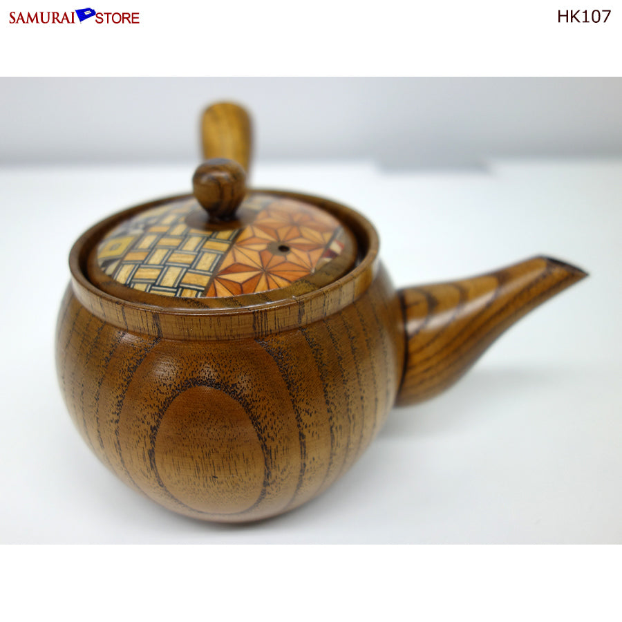Yosegi Marquetry Wooden Teapot (HK107) | SAMURAI STORE