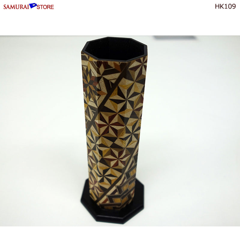 Yosegi Marquetry Craft Single-Flower Vase (HK109) - SAMURAI STORE