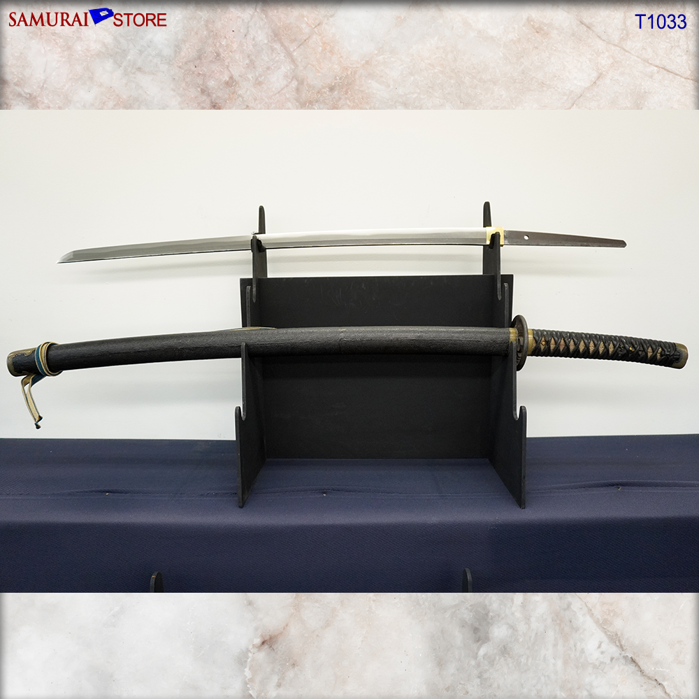武具 JSKJDFJ23 2134 27 Inch and 18 Inch Black Full Tang Dark Ninja Sword Set-1J3
